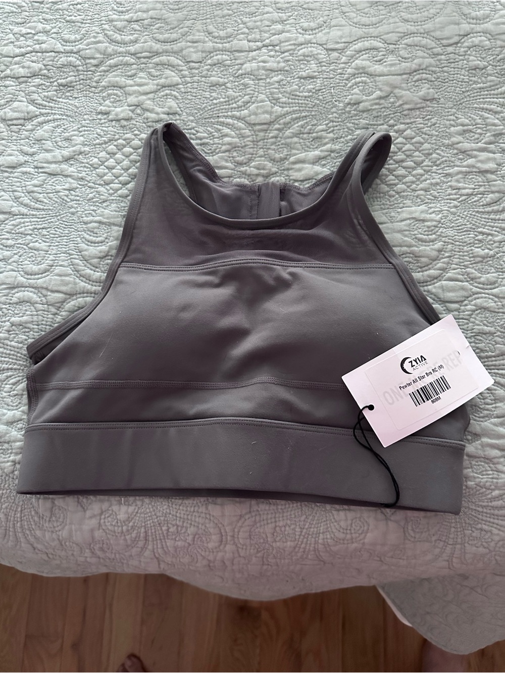 ZYIA High Neck Sports Bra - Gray